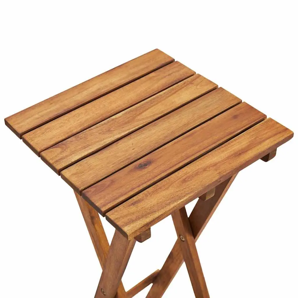 Plant Stand Solid Acacia Wood 30x30x38 cm Brown Folding Indoor Outdoor Display