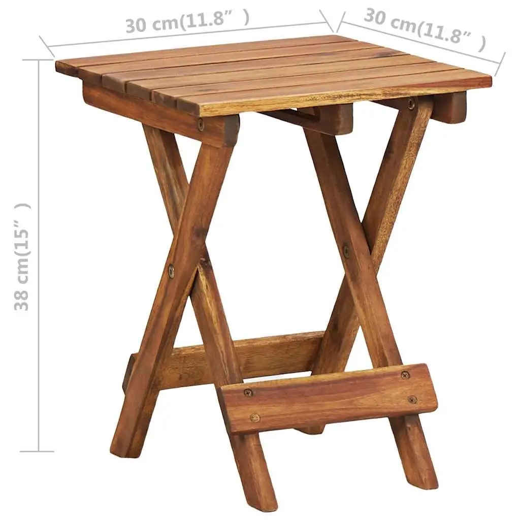 Plant Stand Solid Acacia Wood 30x30x38 cm Brown Folding Indoor Outdoor Display