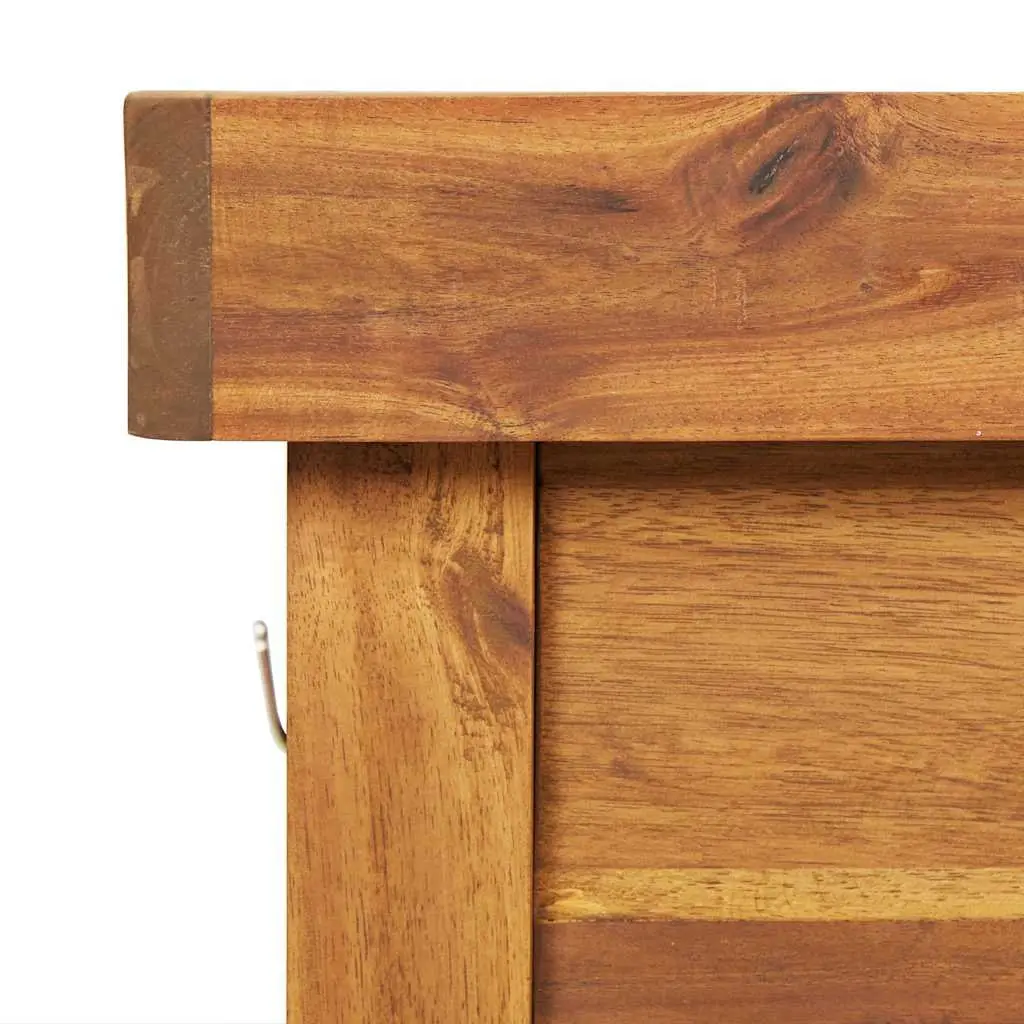 Garden Work Bench Potting Table Acacia Wood Zinc Top Brown with Storage Shelf