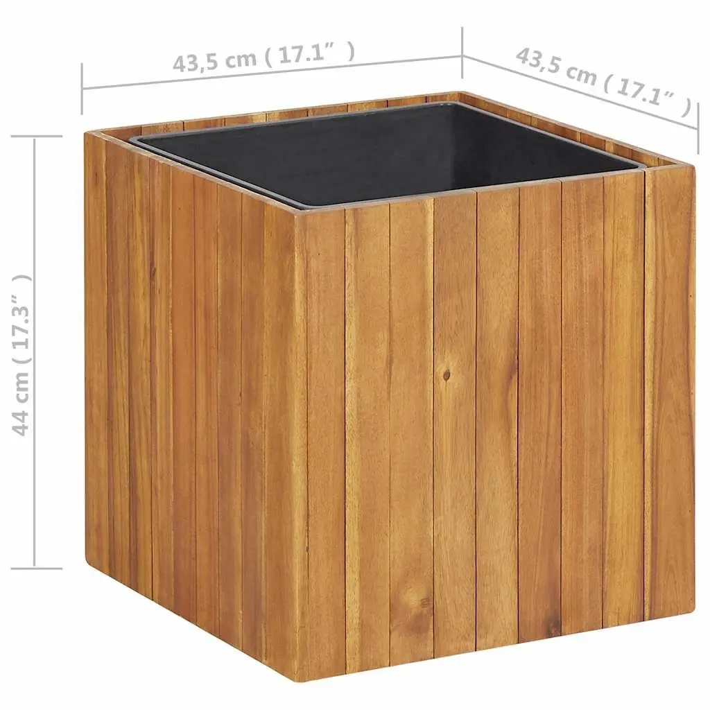 Garden Raised Bed Pot 43.5x43.5x44 cm Solid Acacia Wood Planter Box