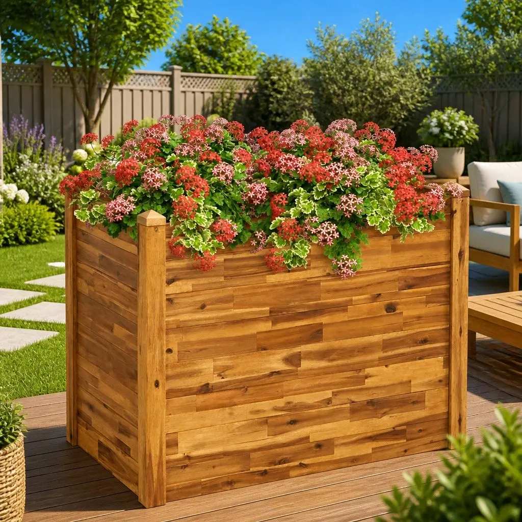 Raised Garden Bed Wooden Planter Box 110 x 60 x 84 cm Brown