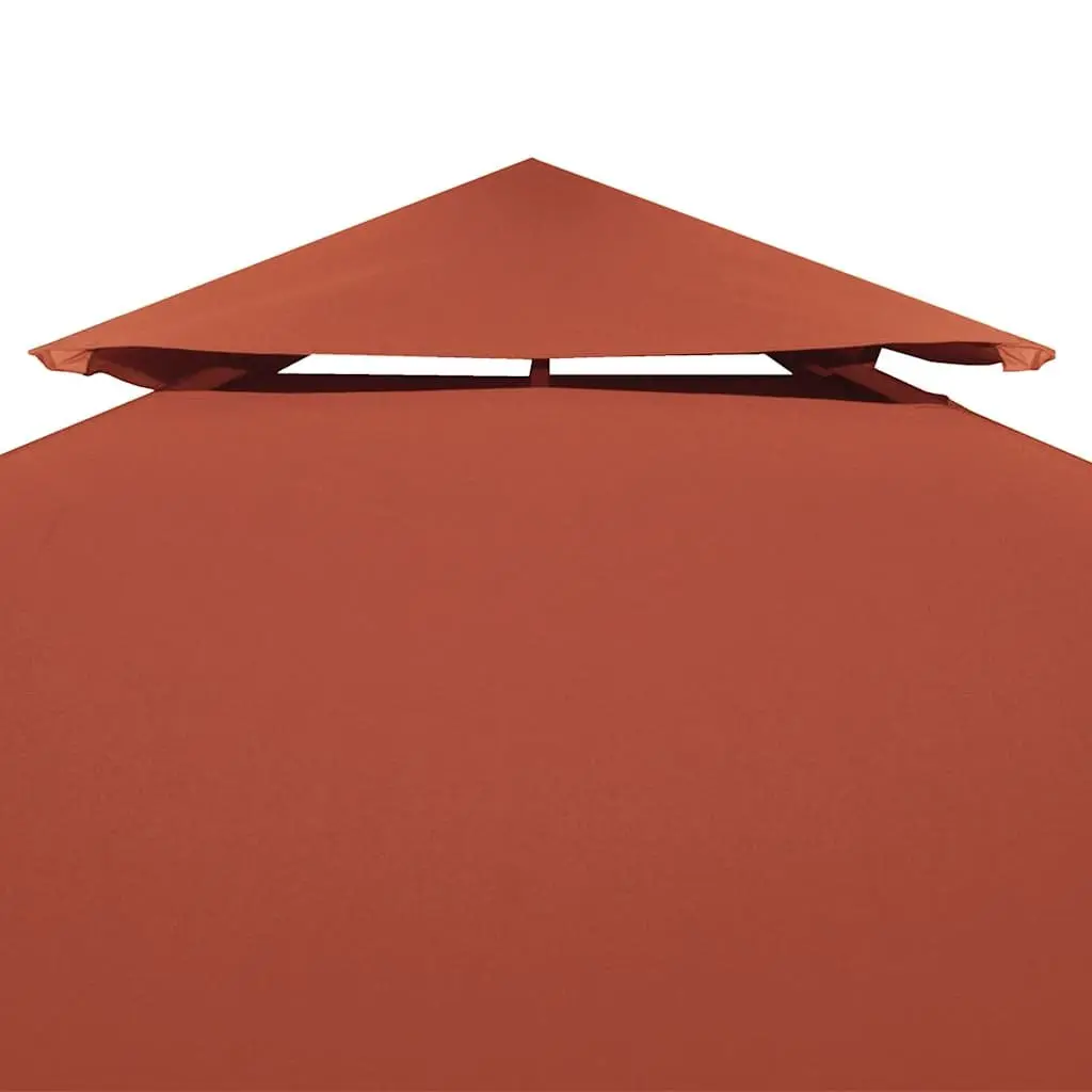 2-Tier Gazebo Top Cover 4x3 m Waterproof Replacement Canopy Sunshade Brown