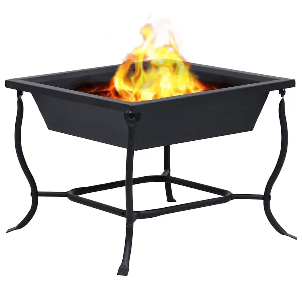 Fire Pit Steel Bowl 42cm Black Garden Patio Heater Outdoor Wood Burner