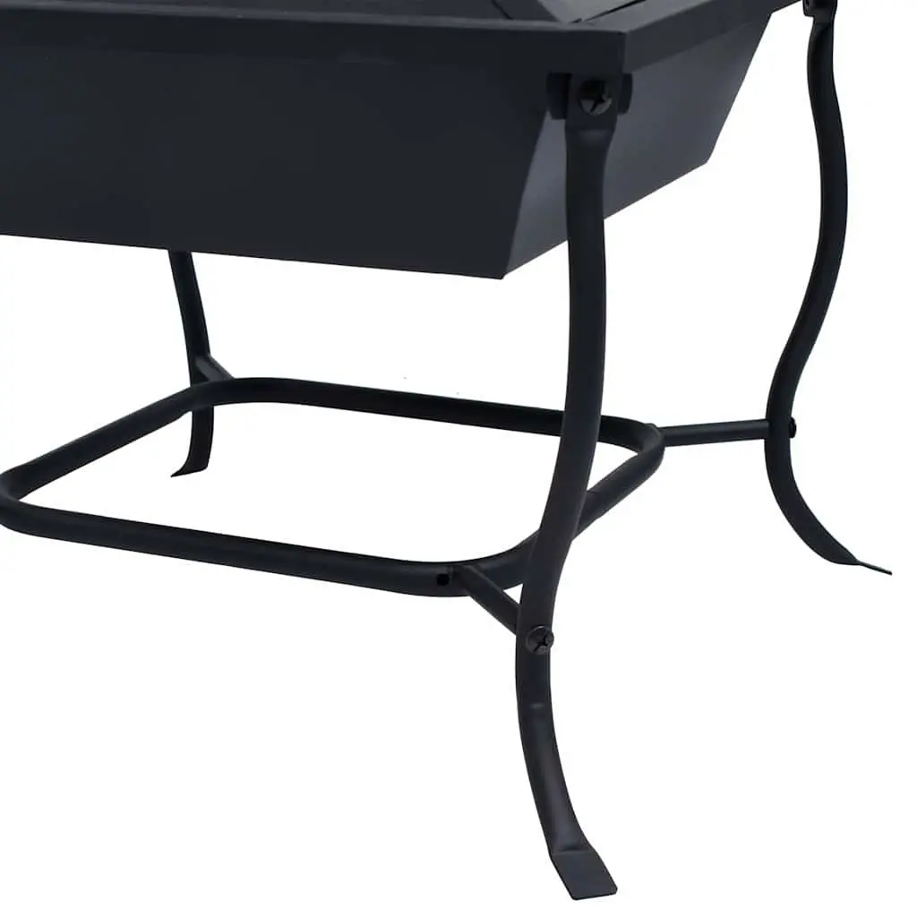 Fire Pit Steel Bowl 42cm Black Garden Patio Heater Outdoor Wood Burner
