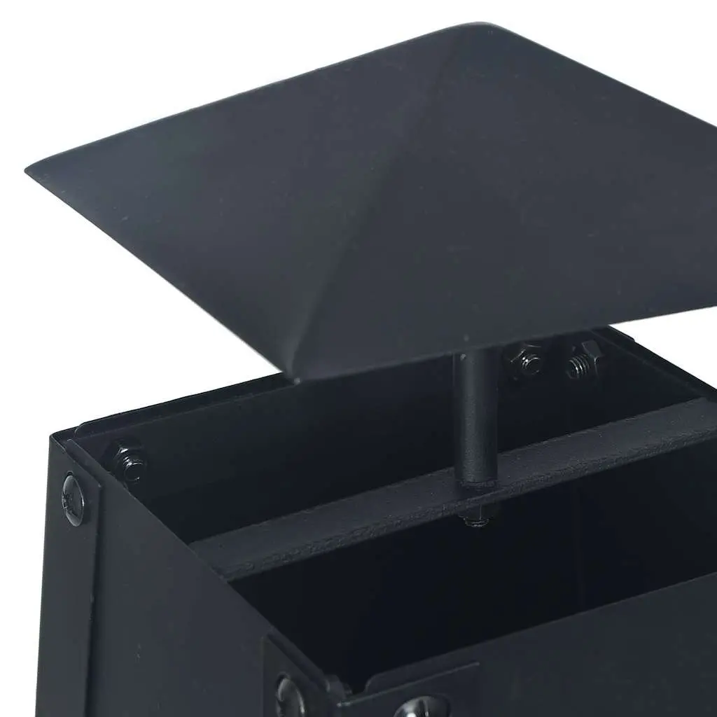Fire Pit Steel Bowl Black Pyramid Outdoor Patio Heater 35 x 35 x 99 cm