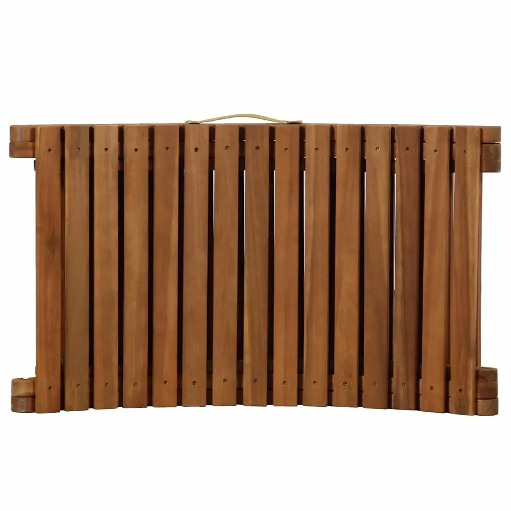Sun Lounger Solid Acacia Wood Folding Garden Outdoor Patio Relaxer Cream Cushion