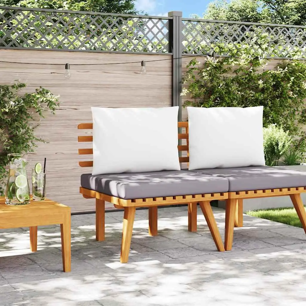 Solid Acacia Wood Outdoor Chair Brown with Cushions Patio and Garden Seating