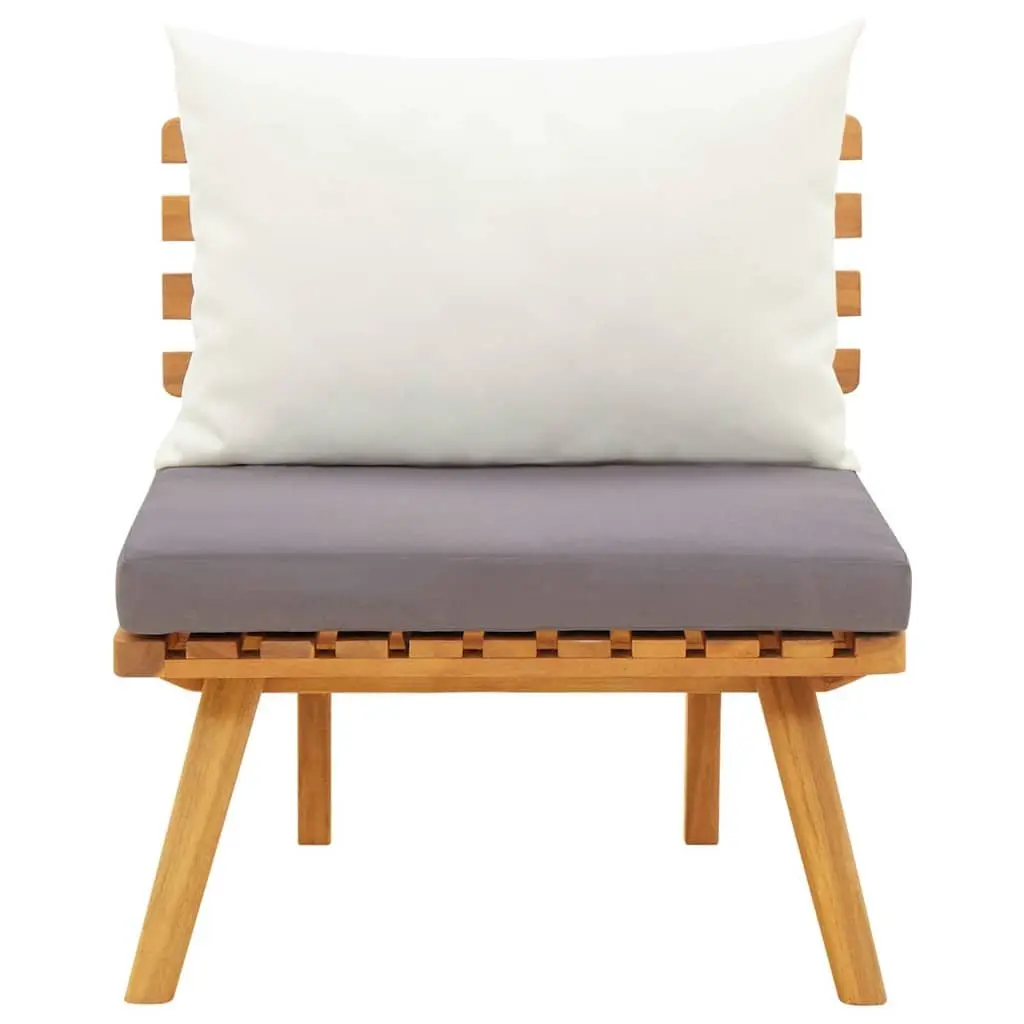 Solid Acacia Wood Outdoor Chair Brown with Cushions Patio and Garden Seating
