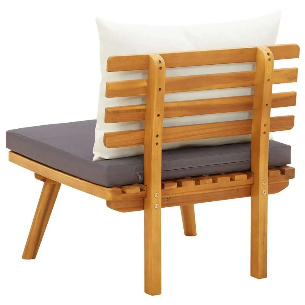 Solid Acacia Wood Outdoor Chair Brown with Cushions Patio and Garden Seating