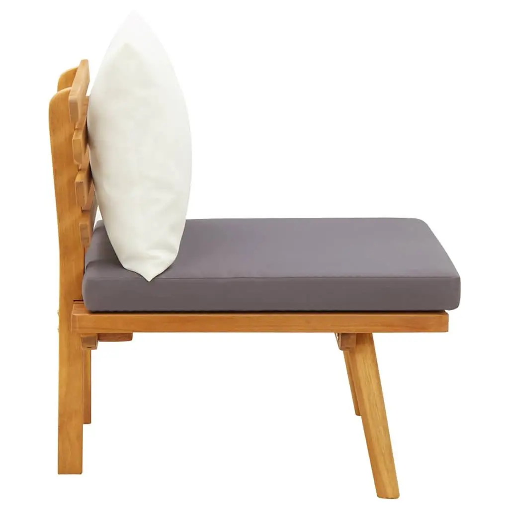 Solid Acacia Wood Outdoor Chair Brown with Cushions Patio and Garden Seating