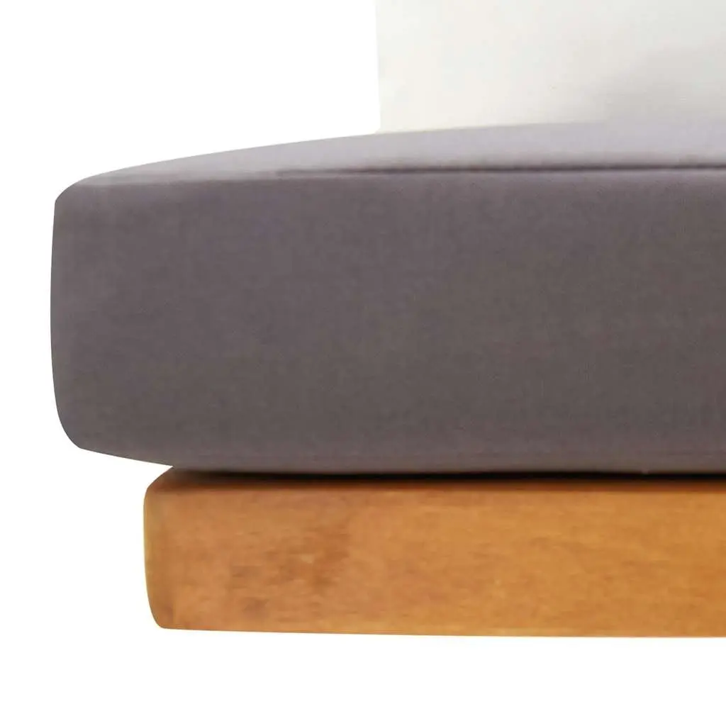 Outdoor Sectional Seating Unit Brown Solid Acacia Wood with Thick Cushions Garden Corner Sofa