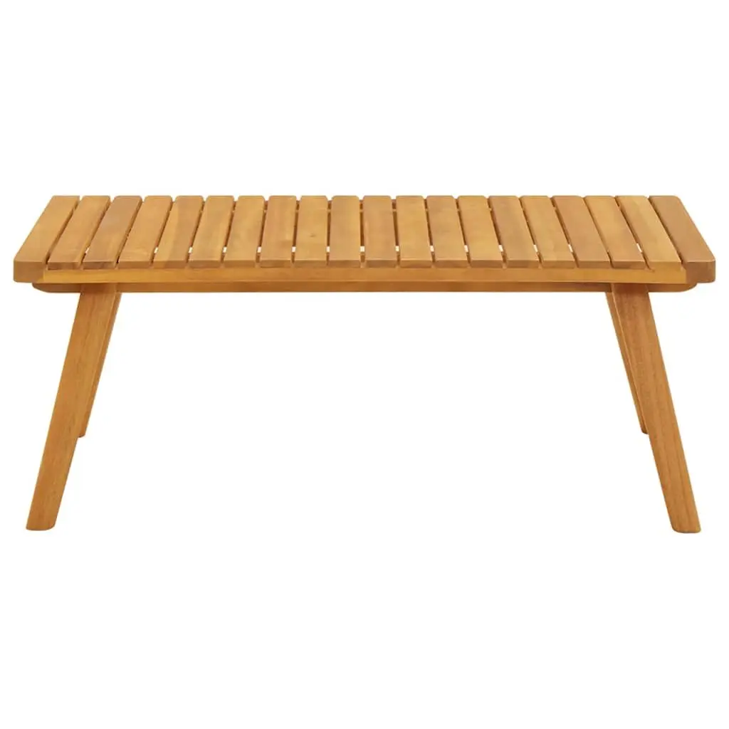 Outdoor Coffee Table Solid Acacia Wood Slatted Tabletop 90x55x35cm Brown