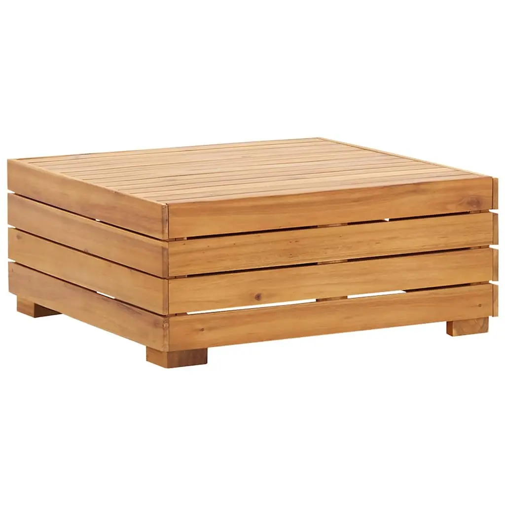 Outdoor Sectional Footrest with Cushion Solid Wood Brown Garden Seating Unit