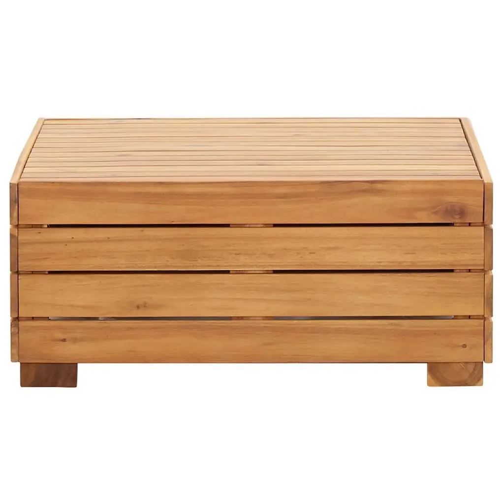 Outdoor Sectional Footrest with Cushion Solid Wood Brown Garden Seating Unit