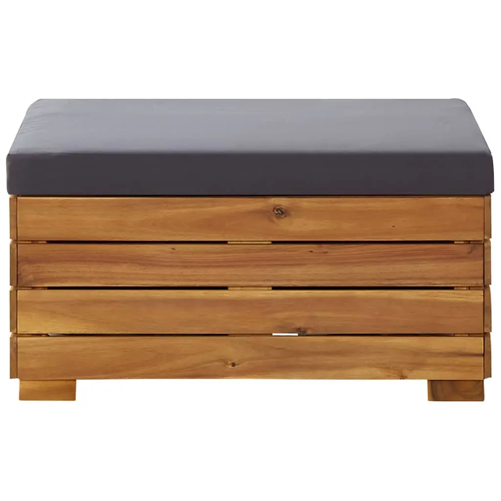 Outdoor Footrest Solid Wood Brown with Cushion