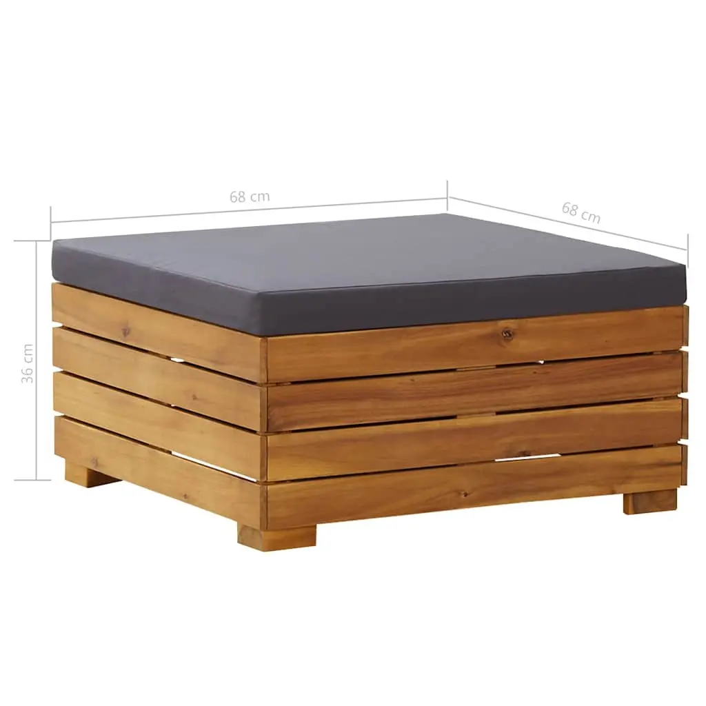 Outdoor Footrest Solid Wood Brown with Cushion