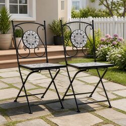 Versatile Mosaic Bistro Chairs for Garden and Patio