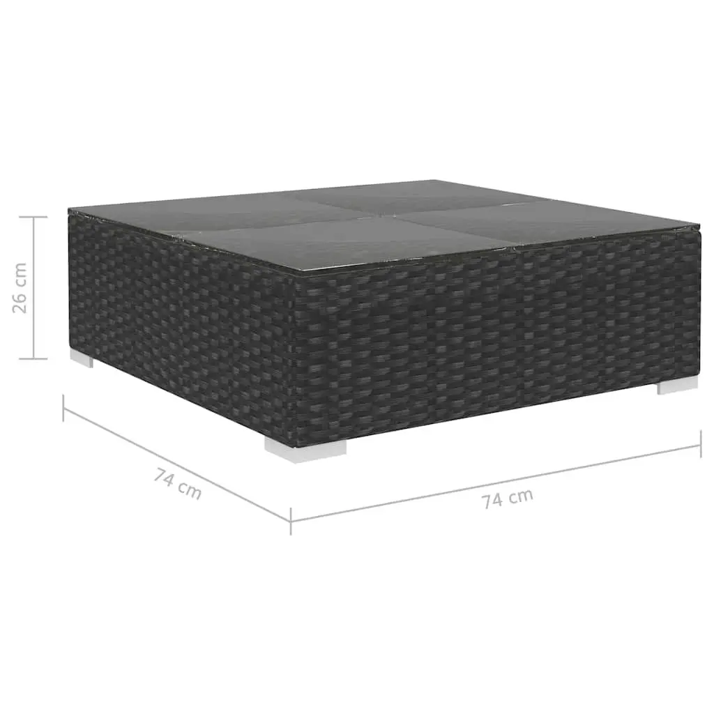 Garden Lounge Set 8 Piece Outdoor Furniture Poly Rattan Sofa with Cushions Black