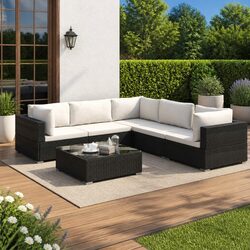 Practical 6-Piece Garden Lounge Sofa Set for Your Home