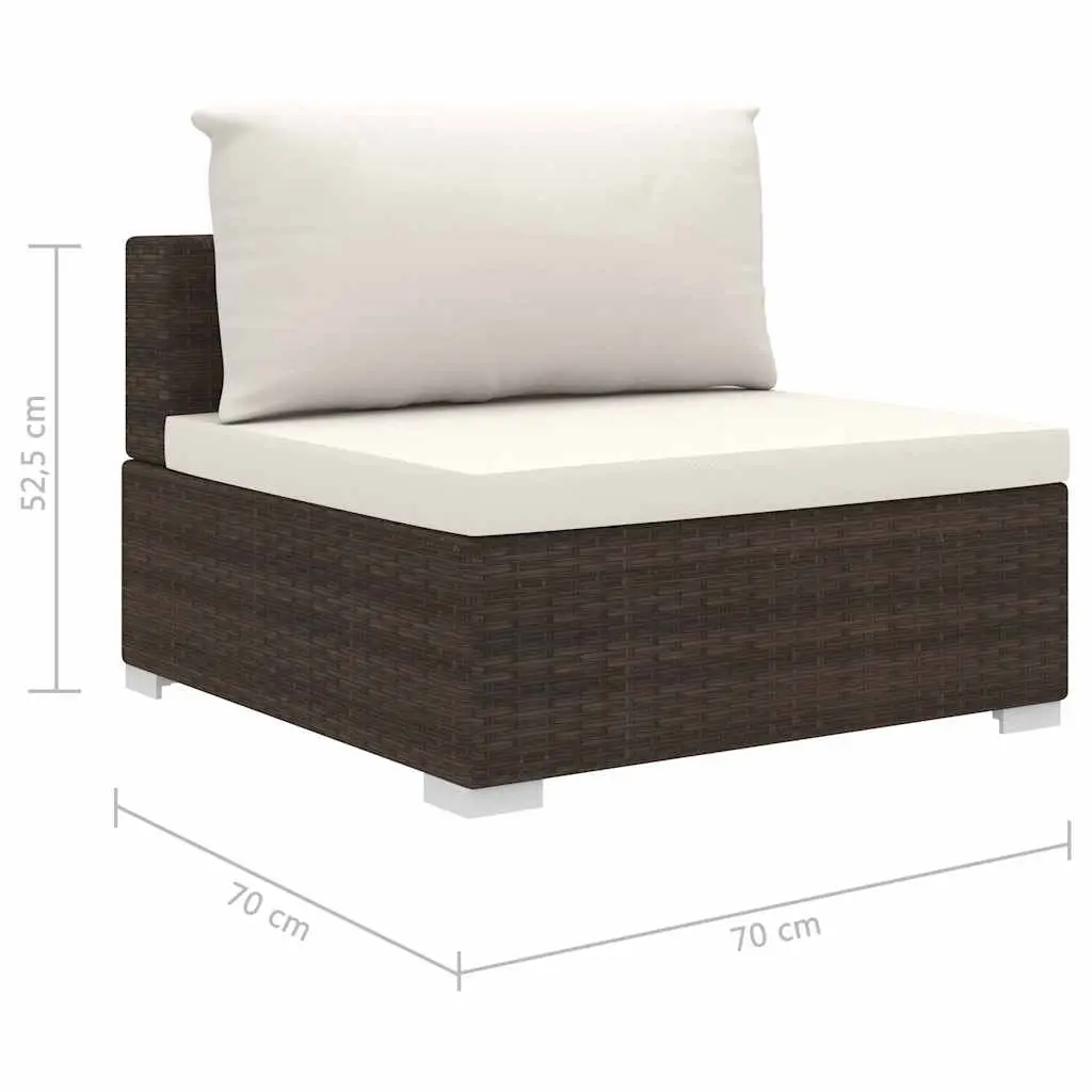 4 Piece Outdoor Garden Lounge Set PE Rattan Brown