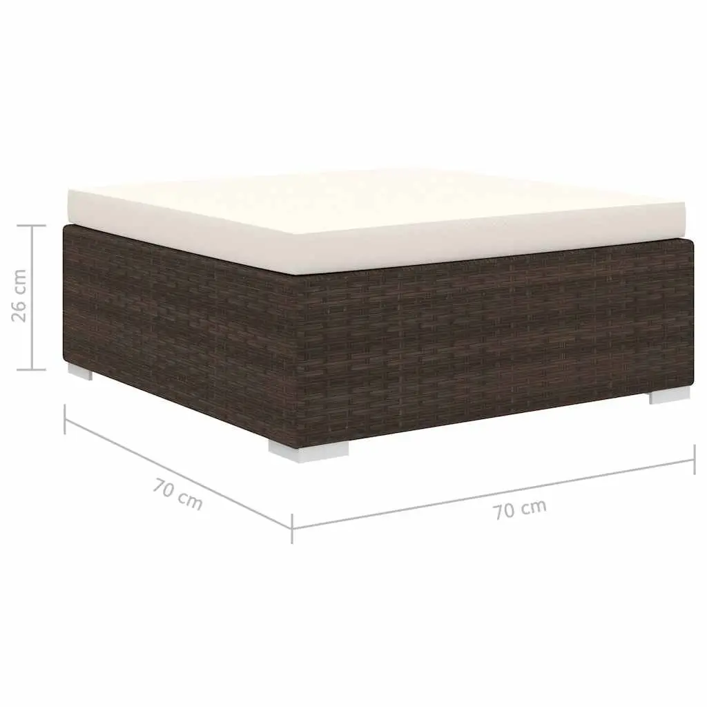 4 Piece Outdoor Garden Lounge Set PE Rattan Brown