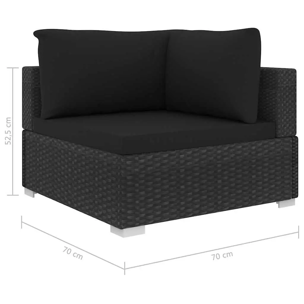 4 Piece Outdoor Lounge Set with Cushions Weather Resistant Rattan Patio