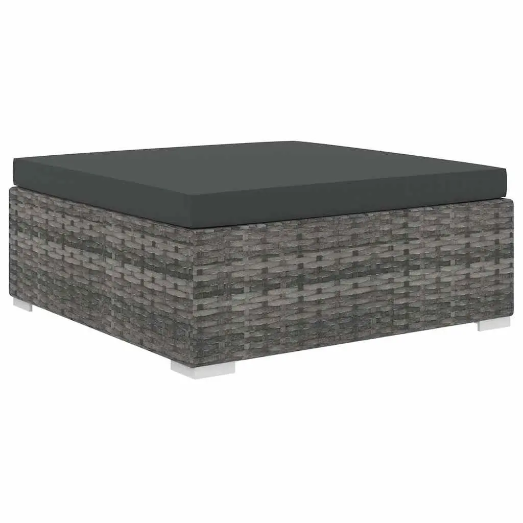 5 Piece Outdoor Rattan Sofa Set Modular Grey with Cushions Patio Furniture