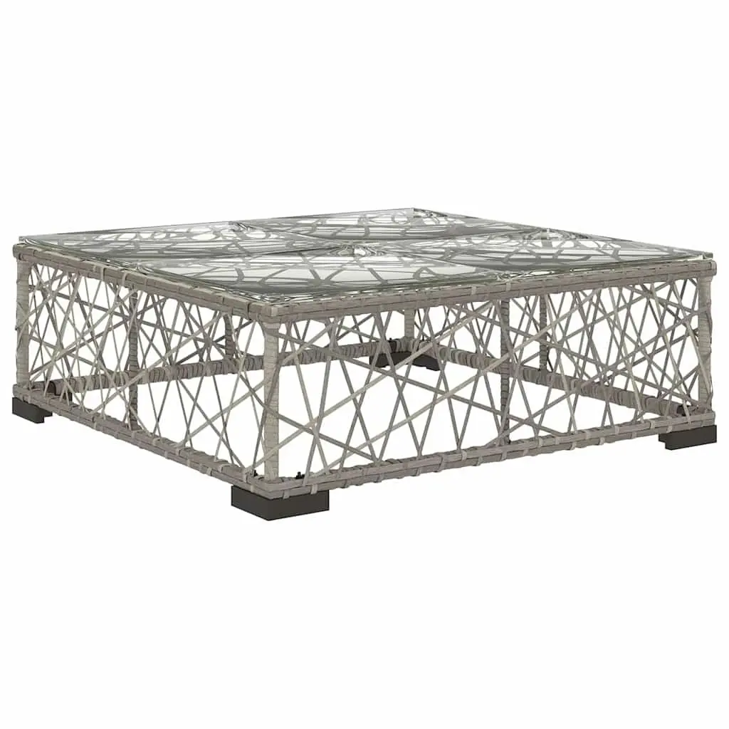 5 Piece Modular Outdoor Garden Lounge Set Grey PE Rattan Sofa with Removable Cushions and Powder Coated Steel Frame for Patio Use