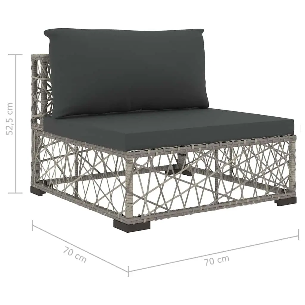 Garden Lounge Set Rattan Sofa 6 Piece Outdoor Furniture Grey