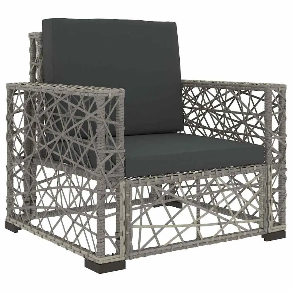 Garden Lounge Set Rattan Sofa 6 Piece Outdoor Furniture Grey
