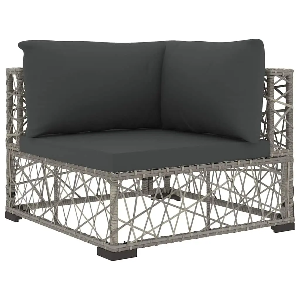 Garden Lounge Set Rattan Sofa 6 Piece Outdoor Furniture Grey