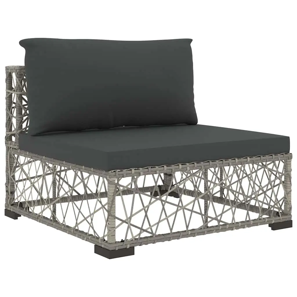 Garden Lounge Set Rattan Sofa 6 Piece Outdoor Furniture Grey