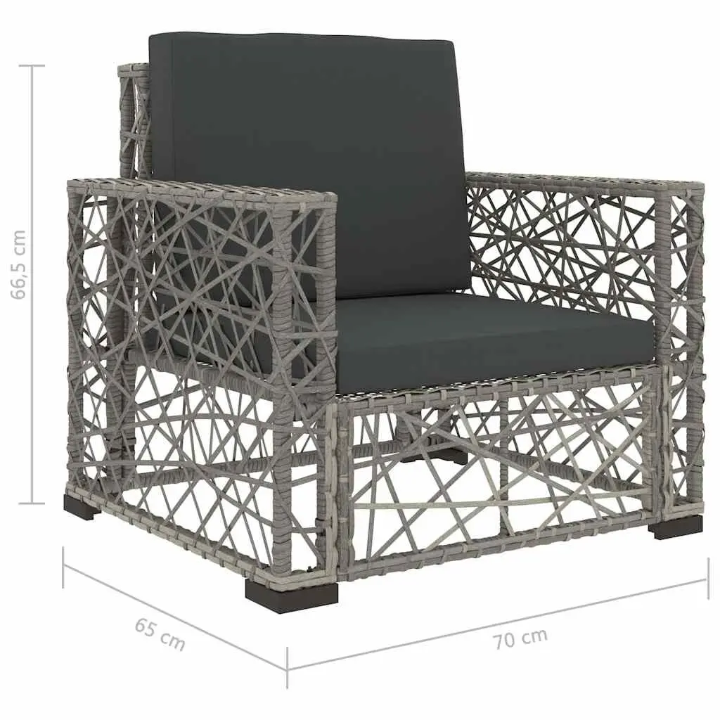 Garden Lounge Set Rattan Sofa 6 Piece Outdoor Furniture Grey