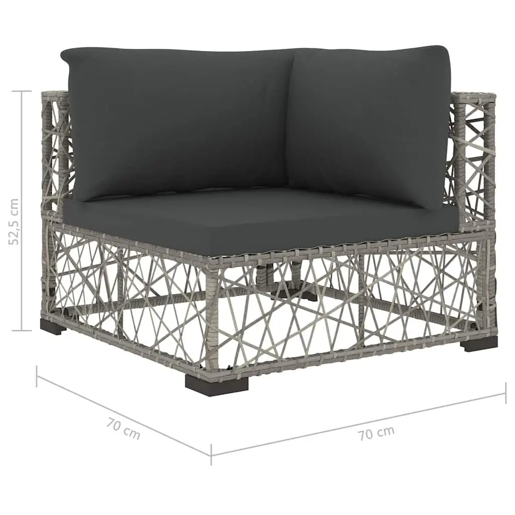 Garden Lounge Set Rattan Sofa 6 Piece Outdoor Furniture Grey