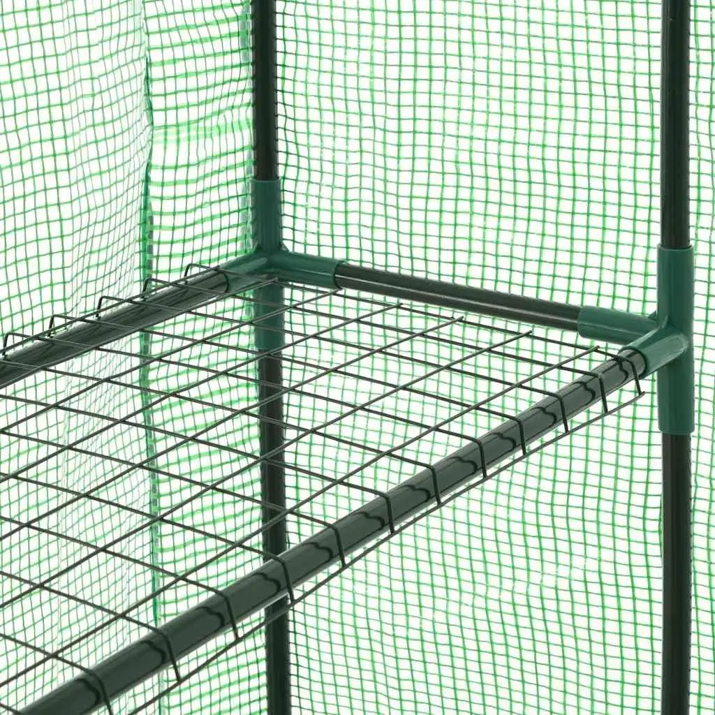 Walk-in Greenhouse Steel Frame 12 Shelves Green UV Protected Tunnel