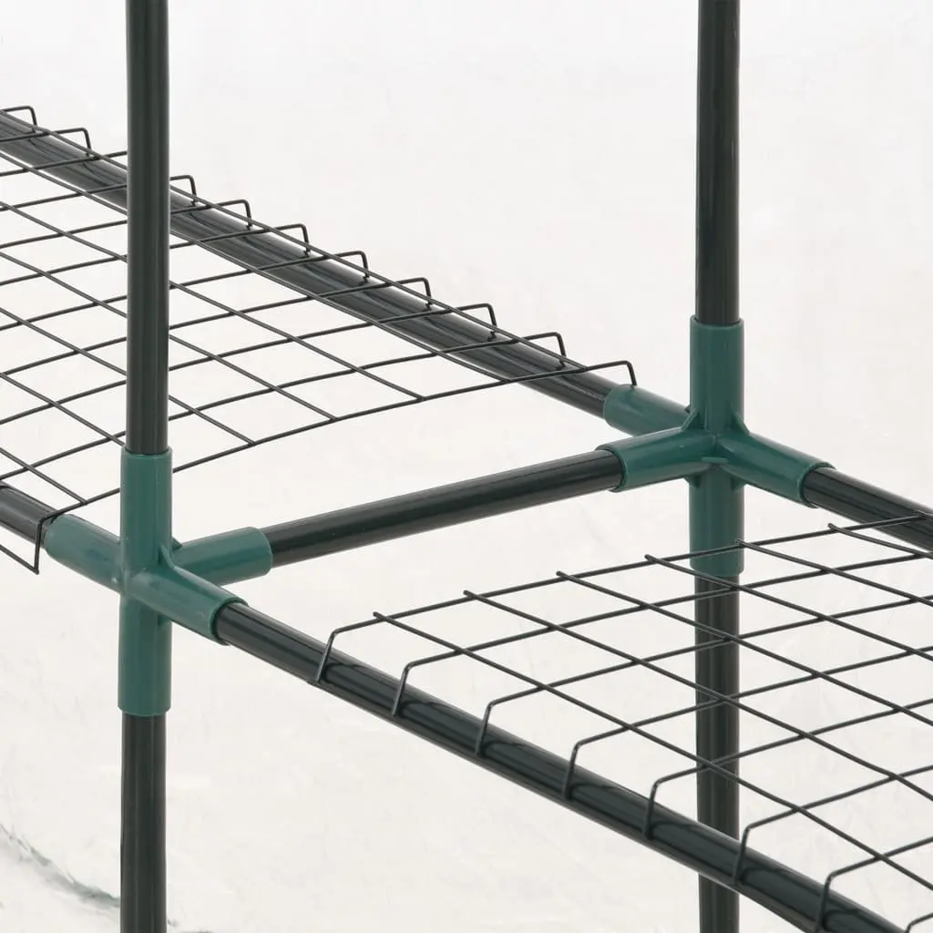 Greenhouse Steel 143 x 143 x 195 cm Transparent with 8 Shelves PVC Plant Growing Garden