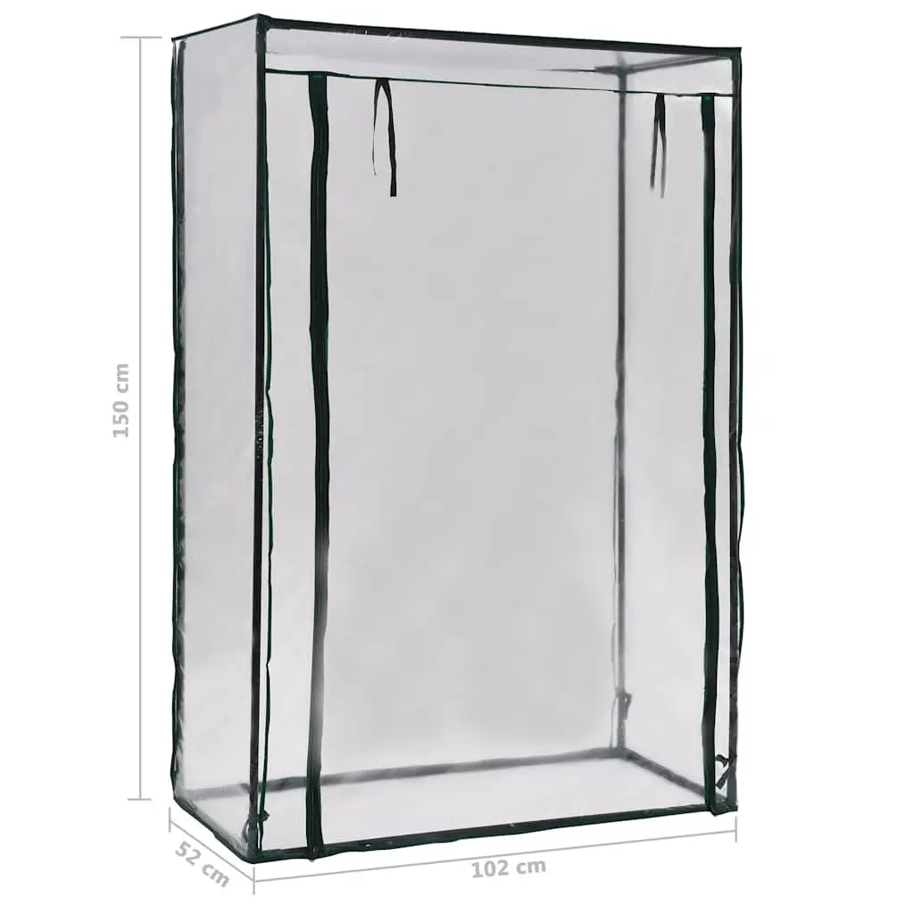 Portable Walk-In Greenhouse Tubular Steel Frame PVC Cover 102x52x150cm Transparent