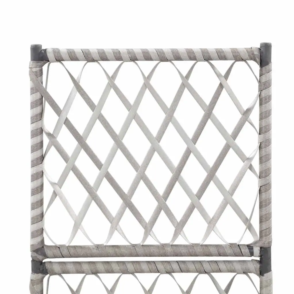 Trellis Raised Garden Bed with Pot Poly Rattan 30x30x107 cm Grey