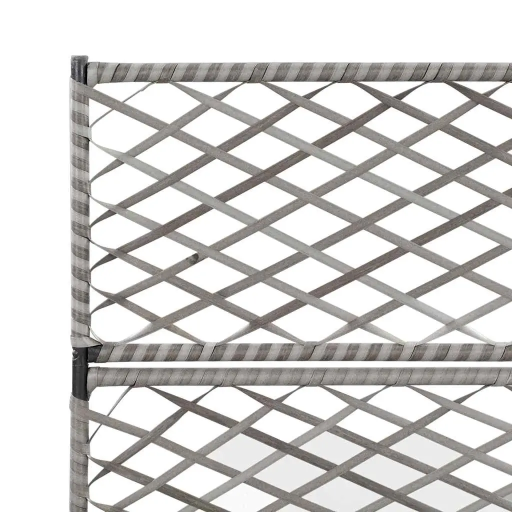 Trellis Raised Garden Bed with 3 Pots Planter Box Grey 83x30x130 cm Outdoor