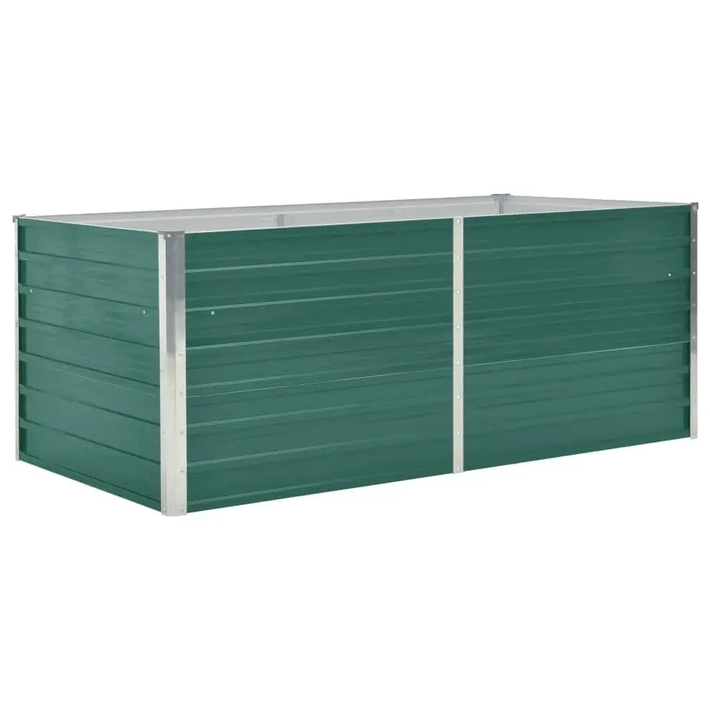 Raised Garden Bed Galvanised Steel Green Rectangular 160x80x45 cm for Outdoor Plants