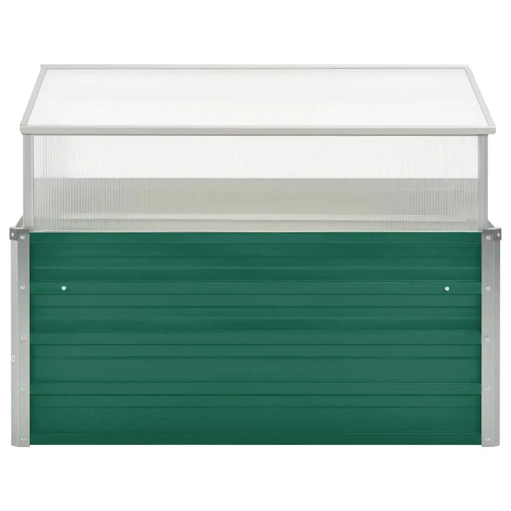 Greenhouse Galvanised Steel 100x100x77 cm Green PC Board Plant Shelter