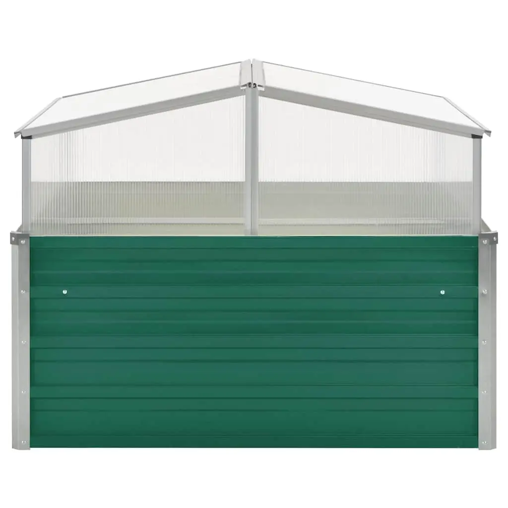 Greenhouse Galvanised Steel 100x100x77 cm Green PC Board Plant Shelter