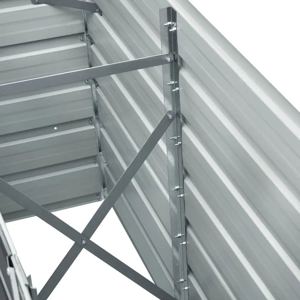 Galvanised Steel Raised Garden Bed 240x40x77cm Grey Outdoor Planter Box for Flowers Herbs and Vegetables