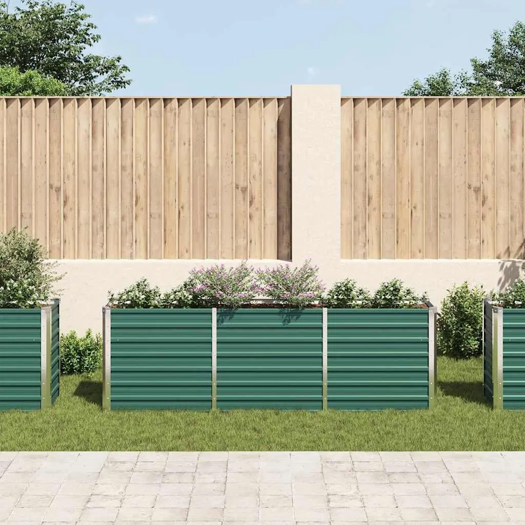 Raised Garden Bed Planter Box Galvanised Steel Green 240x40x77cm Heavy Duty Outdoor Vegetable Flower Herbs