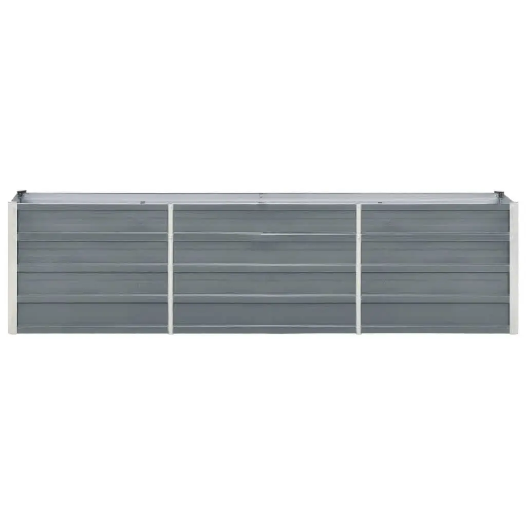Outdoor Growing Container Raised Garden Bed Heavy Duty Galvanised Steel Grey 240x40x45cm