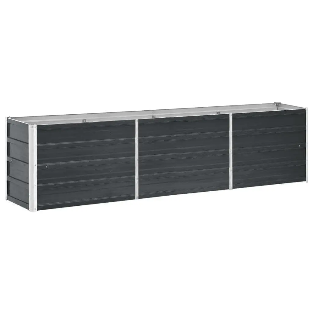Outdoor Planter Box Anthracite Galvanised Steel Raised Garden Bed 240x40x45cm