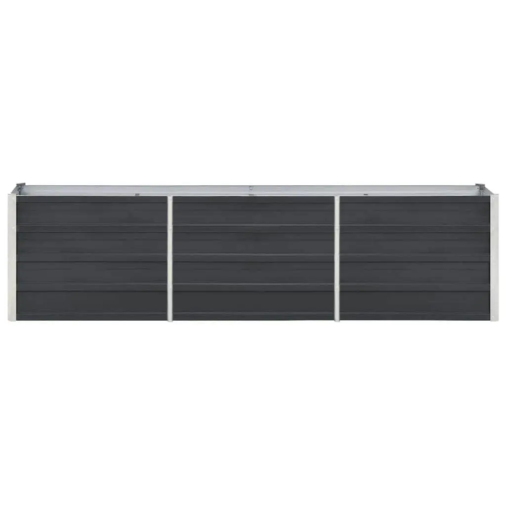 Outdoor Planter Box Anthracite Galvanised Steel Raised Garden Bed 240x40x45cm