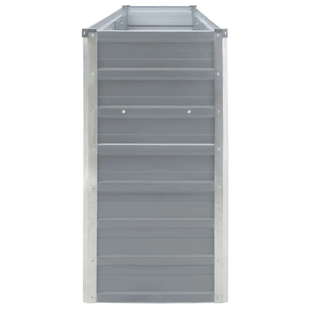 Galvanised Steel Raised Planter Grey Rectangular Garden Bed 320x40x77cm for Plants Vegetables Herbs and Flowers