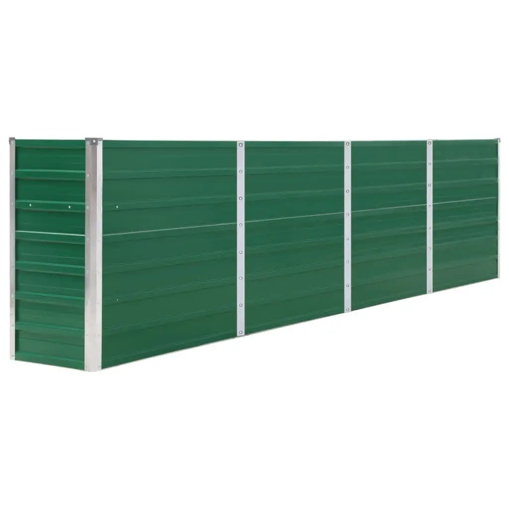 Raised Garden Bed Galvanised Steel Outdoor Planter Box Green 320x40x77cm