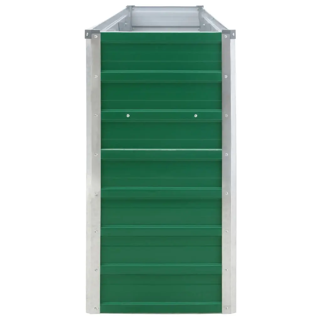 Raised Garden Bed Galvanised Steel Outdoor Planter Box Green 320x40x77cm